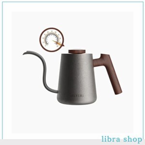 HiYiHi 電気ケトル 温度調節 コーヒーケトル 600ML 温調ケトル 電気細口 ドリップケトル 1000W 1℃/F単位温度設定/保温機能/ドリップタイ