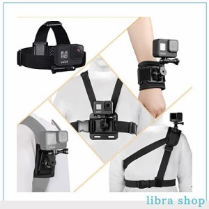 Taisioner GoPro用アクセサリー カメラ ヘッドマウント ストラップマウント ショルダーブレース バックパッククリップ チェストハーネス 