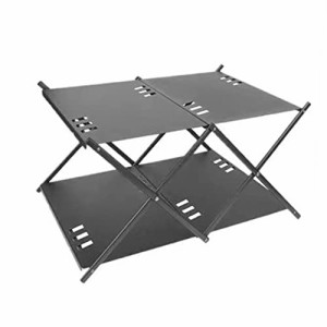 AIHIKONG 3段フォールディングラッ アウトドア テーブル 軽量 折りたたみ式 3段ラック アル ミ製 コンパクトアウトドア ソロキャンプ ラ