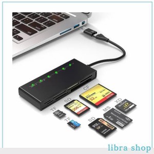 USBA/USB C SDカードリーダー、7 in 2 マルチカードリーダー SD/Micro SD/CF/XD/MS/MMCカメラメモリカード用XDピクチャーカード リーダー