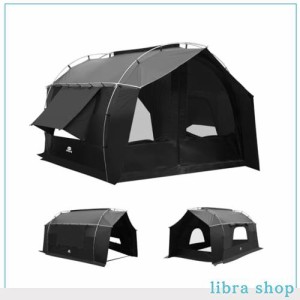 GOGlamping トンネルテント 自立式【カヌー】 1/2人用テント ツールーム アルミポール付属 メッシュ付き前後ドア 「片側ドア取り外し可能