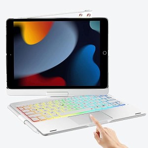 [2024年進級版]360°回転 iPad 第9/8/7世代 キーボードケース 10.2インチ 180°反転 ipad Air 3 キー ボード付きケース ipad pro 10.5イ