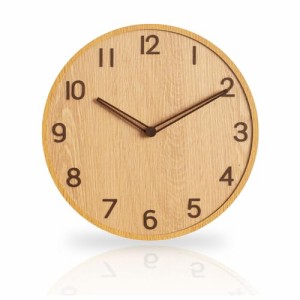 CZHEZEE 掛け時計 シンプル 木製 北欧 静音 部屋飾り オフィス用 円形 壁掛け時計 30×30cm