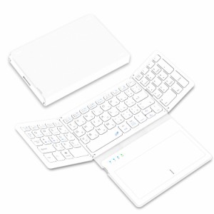 Omikamo キーボード ワイヤレス 折り畳み式 大型タッチパッドとテンキー搭載 キーボード bluetooth 日本語配列 iPad キーボード 充電式 