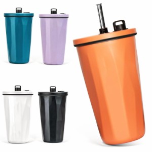 タンブラー ストロー付き 蓋付き こぼれない 真空断熱 保温保冷 大容量 600ml 可愛い tumbler おしゃれ タンブラー プレゼント ステンレ