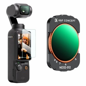 K＆F Concept DJI OSMO Pocket 3用磁気式可変NDフィルター ND32-ND512 NDフィルター 磁気吸着 装着便利 減光量調整 AGC光学ガラス コント
