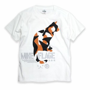 [スコーピー] ネコ好き のための 猫柄 Tシャツ MIKE-FLAGE ホワイト M