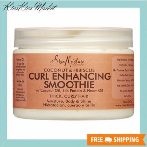 シーモイスチャー Shea Moisture Coconut Hibiscus Curl Enhancing Smoothie ヘアトリートメント [並行輸入品]