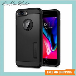 【Spigen】 iPhone8 Plus ケース / iPhone7 Plus ケース 米軍MIL規格取得 耐衝撃 スタンド機能 タフ・アーマー2 055CS22246 (ブラック)