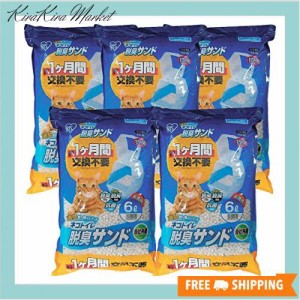 アイリスオーヤマ システムトイレ用 1週間取り替えいらずネコトイレ 脱臭サンド 6L×5袋 (まとめ買い)