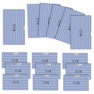 [LOE] ロエ カードケース RFID 磁気 スキミング 防止 クレカ ＆ 通帳 サイズ (ノルディック柄 ブルー)