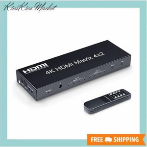 ELEVIEW HDMI 切替器 分配器 マトリックス 4入力 2出力 4K HDCP1.4 音声分離機能 (光デジタル・3.5mmステレオ音声出力) PS4・Nintendo Sw