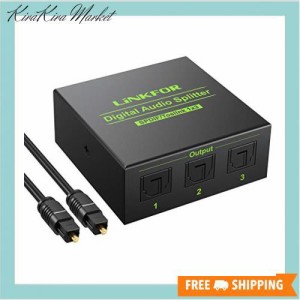 LiNKFOR SPDIF/TosLink 光デジタル 分配器 1入力3出力 LPCM2.0 DTS Dolby-AC3に対応 USBケーブルと光ケーブル付属 PS3/XBOX/Blue-Ray/DVD