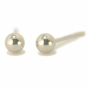 Pt900プラチナ丸玉ピアス 3mm 1ペア両耳販売 ボールピアス プラチナ ピアス プラチナピアス Pt900 PT900 yokomountain (シリコンキャッチ