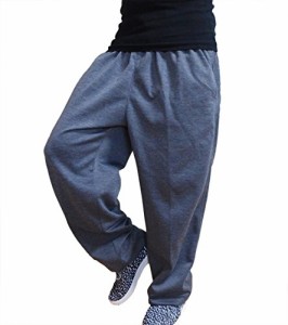 [シルバー スタイル] 動きやすい スウェットパンツ ゆったり ダンス トレーニング 裾ゴム パンツ (4L, グレー)