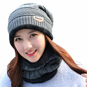 TeddyShop ニット帽 レディース 秋冬 女の子 スキー スノーボード あったか 防寒 裏起毛 ふわふわ もこもこ hat062 (グレー)