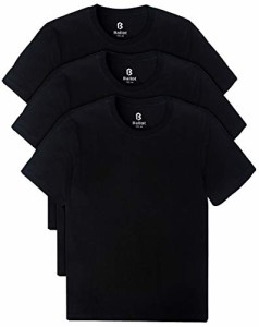 [BALLOT] Tシャツ メンズ 無地 半袖 肉厚生地 ヘビーウェイト 綿100％ 3枚組 (M, ブラック)