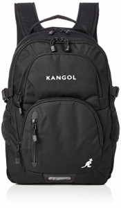 [カンゴール] リュック KANGOLロゴ刺繍 防水レインカバー付属 軽量 多機能 ポケット多数 PC収納 ブラック