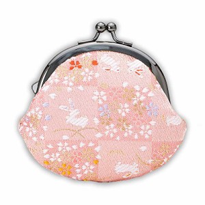 [京都藝美堂] 西陣織 2.6寸がま口財布 職人手作り 和柄 日本製 (ピンク 市松)