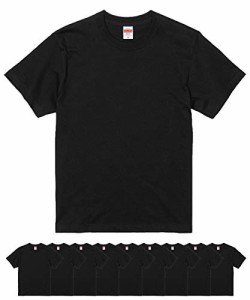 [ユナイテッドアスレ] UnitedAthle 5.6オンス ハイクオリティー Tシャツ 500101 10枚セット(ブラック, M)