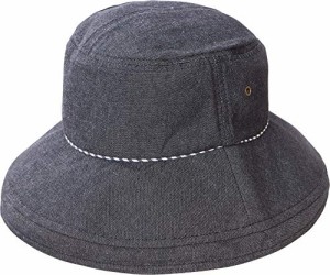 コジット 帽子 UV レディース つば広 髪型ふんわり デニムハット ブラック 90291
