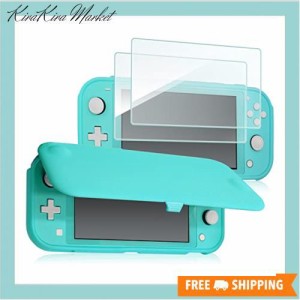 ProCase Switch Lite フリップケース [ガラス２枚付き] スリム クリアソフトTPU カバー 耐衝撃 保護カバー 対応機種： Switch Lite 2019 