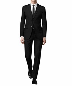 [YFFUSHI] スーツ メンズ 上下セット 二つボタン ビジネススーツ スリム 黒 紺 灰色 大きいサイズ S-4XL 3色