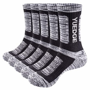 [YUEDGE] 靴下 メンズ ソックス スポーツ アウトドア ウェア トレッキング 登山用靴下 作業用 抗菌防臭 綿 通気性 5足セット