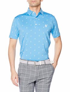 [フットジョイ] ポロシャツ FJ-S21-S04 ゴルフプリントライルシャツ メンズ スカイブルー M
