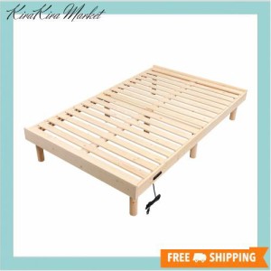 WLIVE ベッド すのこベッド セミダブル セミダブルベッド ベッドフレーム 木製 頑丈 コンセント付き 通気性 耐久性 ベッド下収納 フレー