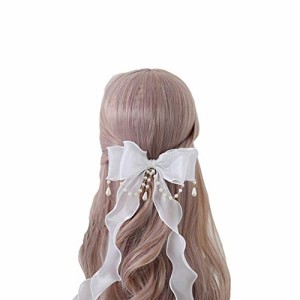 ロリータ風 髪飾り ヘアアクセサリー レース ボンネット 可愛い フリルリボン チャーム 森ガール お姫様 カチューシャ ネックレス 蝶結び