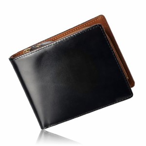 [グレヴィオ] 財布 一流の財布職人が作る 本革 ジャパンレザー 二つ折り財布 メンズ 小銭入れ付きYKK Black