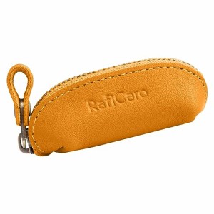 [RafiCaro] 小さい コインケース 本革 キーホルダー サイズ 短い ミニ 小銭入れ コンパクト イタリアンレザー ブラウン