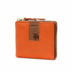 [モズ] 財布 二つ折り財布 レザー ラウンドファスナー square スクエア メンズ レディース 86091 (オレンジ)