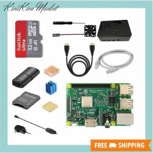 Raspberry Pi 3 Model B ラズベリーパイ3B 32GB microSDカード/5V/3A スイッチ付き電源/HDMIケーブル/MicroSDHCカード32GB/CAT6ネットケ