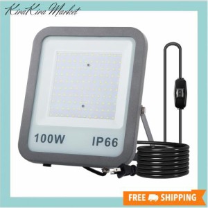 led 投光器 作業灯 看板灯 100W 1000W相当 13000LM 極薄型 100V 昼光色 ledライト 屋外 IP66 防水 豪雨対応 高輝度 高放熱 省エネ 軽量 1