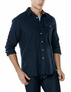 [CQR] シャツ 長袖 メンズ レギュラーフィット [保温・厚手・耐久性] フランネル 無地 ネルシャツ ポケット付き 綿100 アウトドア 登山 