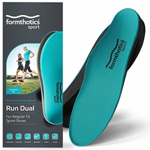 Formthotics ランニング スポーツインソール 熱成形 衝撃吸収 足底筋膜炎 偏平足 Run Dual S Teal/Charcoal