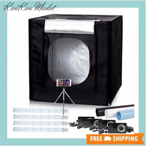 Konseen 撮影ボックス 大型 100x100x100cm 撮影キット 光度調整可能 384個 5500K LEDライト付き プロな 写真撮影 ボックス 撮影ブース 3