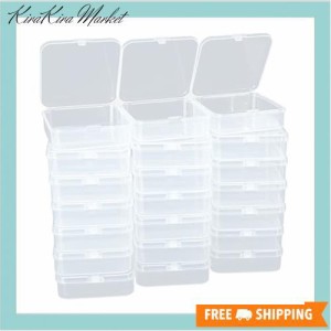 RILIHII【60個／セット 】6.5ｘ6.5ｘ2.1cmプラスチック 小物入れ 小分けケース 透明 収納 小物収納ケース 詰め替え容器 蓋付き ジュエリ