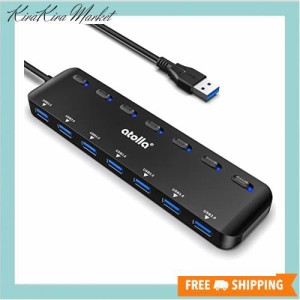 atolla USB ハブ 7ポート USB3.0ハブ 100cmケーブル 個別スイッチ USB hub ウルトラスリム USB拡張 5Gbps超高速転送 Windows/Linux/Mac O