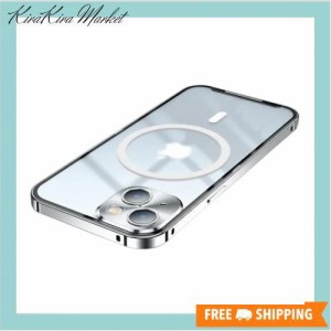 iPhone 14 Pro クリアケース 金属 アルミニウムバンパー Magsafe対応 カメラ保護 透明 アイフォン14プロ カバー 6.1インチ 背面 マグネッ