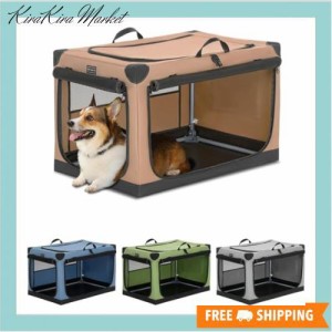 Petsfit 犬用ソフト 犬 クレート 中型犬 小型犬 猫 76Hx50Wx48.5H cm ペットハウス ペットケージ ペットキャリー 犬ケージ 折りたたみ式 