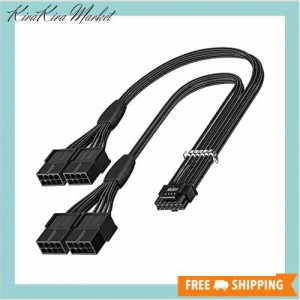 Fasgear PCI-E5.0延長ケーブル,16Pin(12+4) Male to PCI-E 5.0 4x8(6+2) Pin Female Sleeved Extension Cable, 40cm 12VHPWR Cable Compa