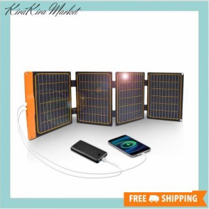 FlexSolar ソーラーパネル 40W ソーラー充電器 2 USB 高速充電 ソーラーチャージャー IP67 防水 停電/災害/旅行/アウトドア用 台風対策 