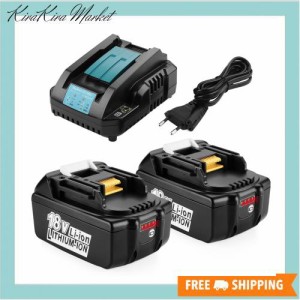 Powilling マキタ互換18vバッテリー 充電器セット BL1860B マキタバッテリー 18v bl1830B DC18RC マキタ 14.4v-18v バッテリー充電器 マ