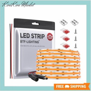 BTF-LIGHTING FCOB COB LEDテープライト 高密度 フレキシブル LEDテープライト 5M 480LEDs/m 2400LEDs/5m オレンジ 幅8mm ストリップライ