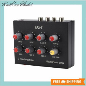 Xsdjasd EQ-7 カーオーディオヘッドセットアンプ 7バンドEQイコライザー 2チャンネルデジタルサウンドイコライザー