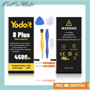 Yodoit iPhone 8 Plus バッテリー 4500mAh 大容量 専門標準工具セット 修理 PSE 認証