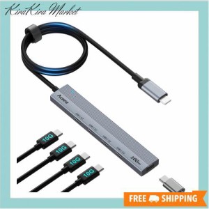 Aceele USB ハブ10Gbps 4ポート拡張 USB C to USB 3.2 Gen 2 ハブ 60cm ケーブル付き 4xUSB-C ポートとType-c電源ポート付き USB Cハブ 